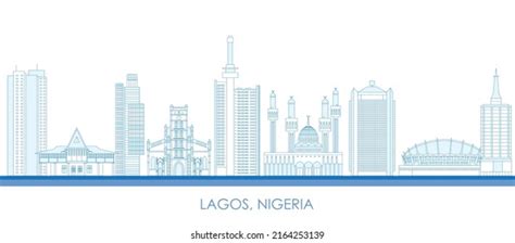 Outline Skyline Panorama City Lagos Nigeria Stock Vector Royalty Free