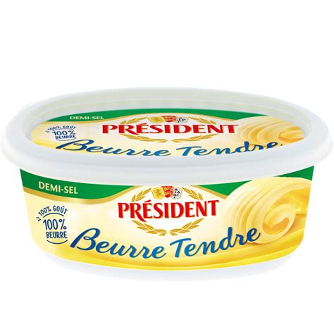 PRESIDENT Beurre tendre demi sel 250g pas cher à prix Auchan