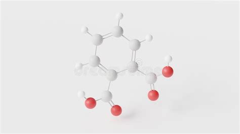 Molécula De ácido Ftálico 3d Estructura Molecular Bola Y Palo Modelo De