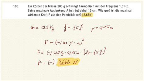 YT116 PHYSIK ÜBUNGEN Teil 69 Schwingungen Frequenz Amplitude