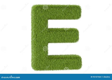 Lettre Verte E D Herbe Rendu D Illustration Stock Illustration Du