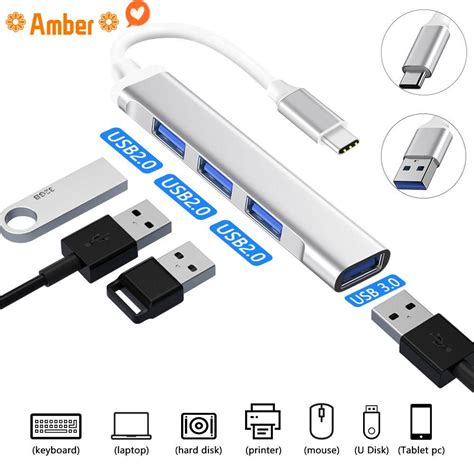 Amber อะแดปเตอร์ฮับ Usb 3 0 Otg Type C 3 1 สําหรับคอมพิวเตอร์ Amber1 Th Thaipick