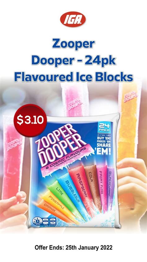 Zooper Dooper Flavoured Ice Blocks 24pk 🍡 In 2022 Flavor Ice Ice