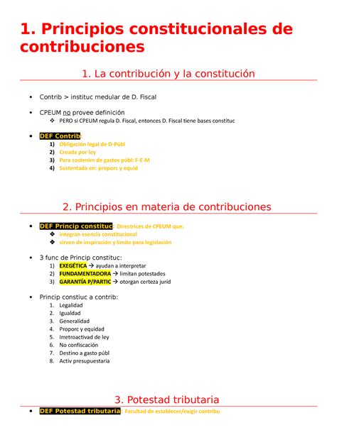 Cap 1 Principios Constitucionales En Materia De Contribuciones 1