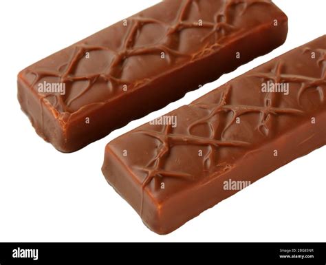 Two Delicious Chocolate Bars Isolated On White Stock Photo Alamy