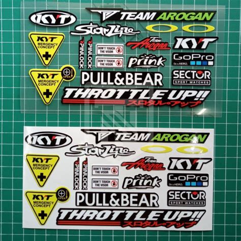 Jual Sticker Visor Helm Kyt Pullbear Team Arogsan Pinlock Starline Pink