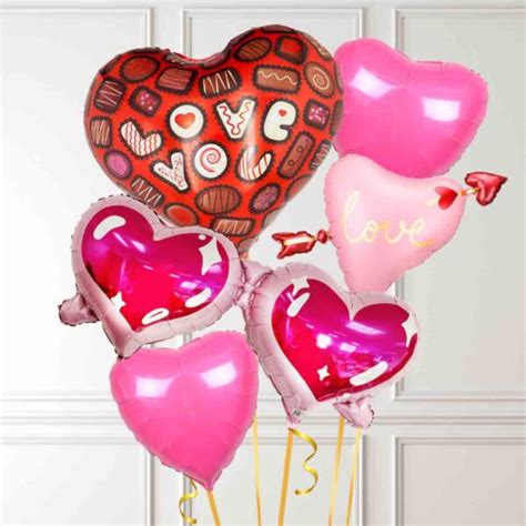 Valentine Love You Chocolate Heart Balloon Bunch Balloonbx