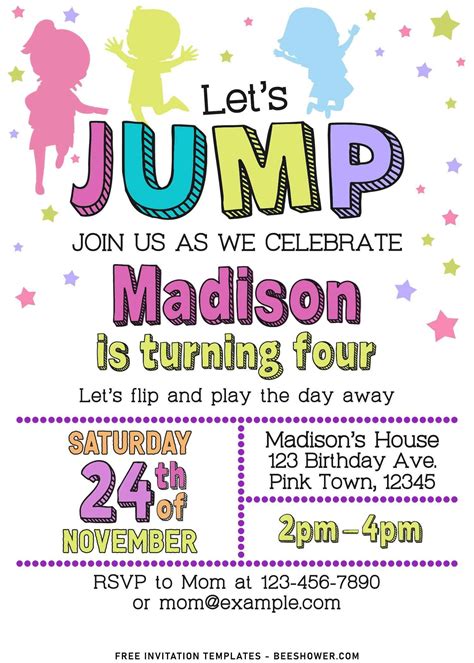 10 Lets Jump Party Invitation Templates