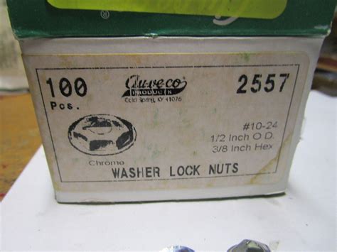 Auveco 2557 Washer Lock Nut 10 24 12 Od 38 Hex Qty 100 Ebay