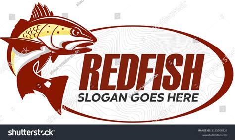 Vektor Stok Reddrum Fish Logo Template Unique Fresh Tanpa Royalti