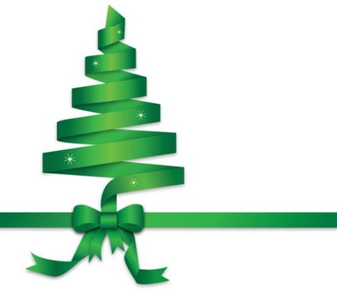 Free Green Ribbon Christmas Tree Vector Titanui