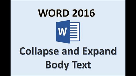 Word 2016 Expand Collapse Text How To Minimize And Maximize