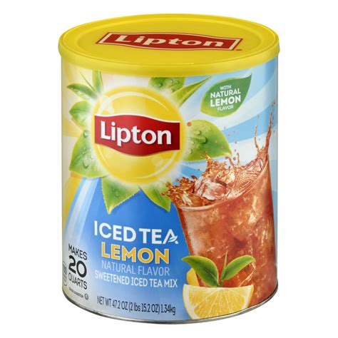 Lipton Iced Tea Mix Sweetened Lemon Front Right Elevated