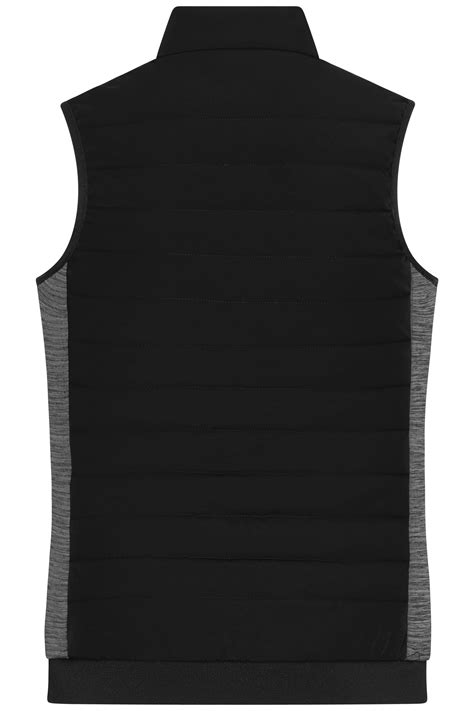 Damen Ladies Padded Hybrid Vest Black Carbon Melange Daiber