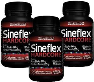 Kit 3 Sineflex Hardcore 3x 150 Caps Power Supplements Amazon Br