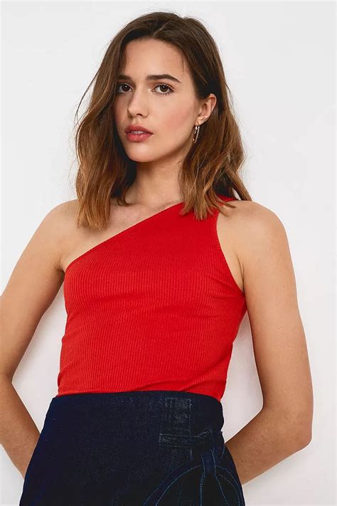 Uo Asymmetric Ribbed Knit Cami Urban Outfitters Uk