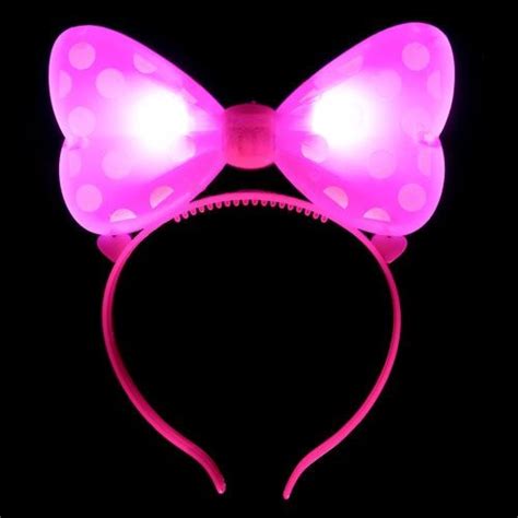 Flashingblinkylights Polka Dot Bow Headband Led Light Up With 3