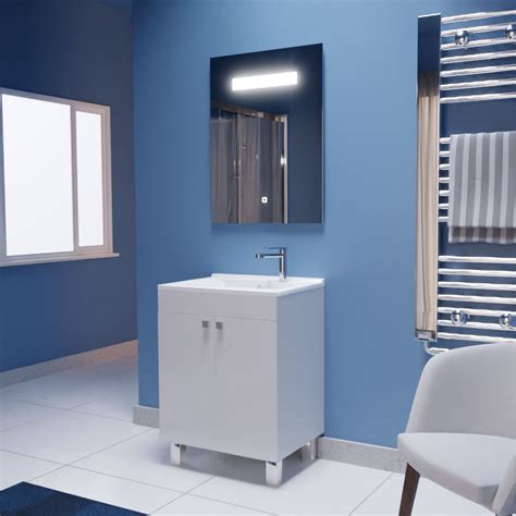 Ensemble Ecoline Meuble Salle De Bain Cm Avec Miroir Creazur Pro