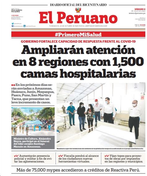 Diario El Peruano On Twitter Buenos D As Esta Es La Portada De Hoy