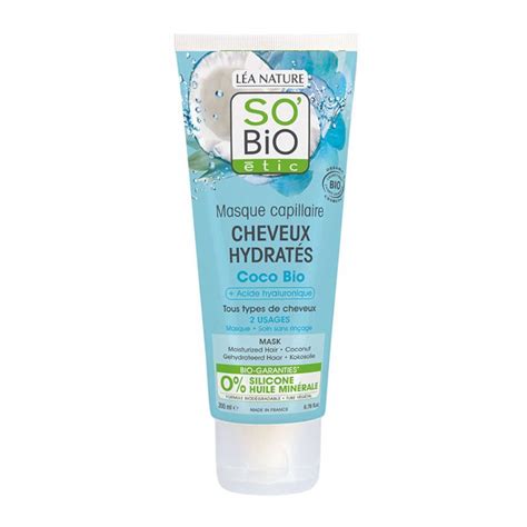 Masque Capillaire Hydratant Bio SO BIO étic Cheveux Hydratés