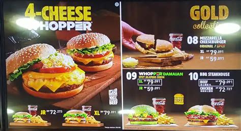 Menu At Burger King Restaurant Kuta Beachwalk