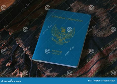 Official Photodocuments Of Indonesian Passports For Abroad Stock Image Image Of Airport