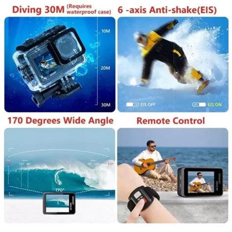 Ausek At S81tr Waterproof Dual Display 5k Action Camera