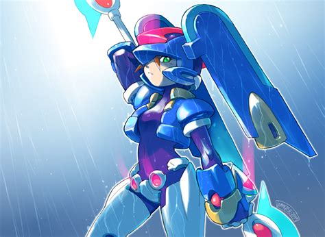 The Big Imageboard Tbib 2019 Aile Mega Man Zx Android Armor Blue