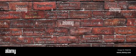 The Wall of Fame outside the Cavern club in Mathew Street, Liverpool ...