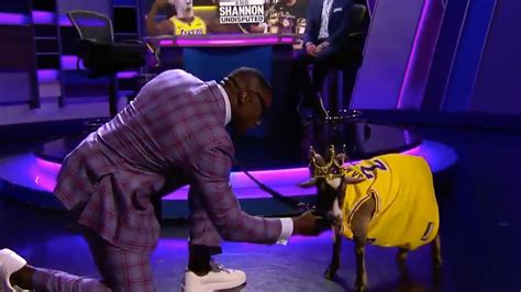 Watch: Shannon Sharpe Brings Goat Wearing LeBron James Jersey Onto ...