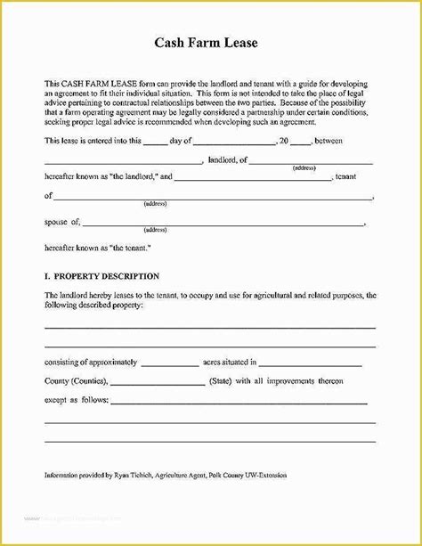 Simple Farm Lease Agreement Template