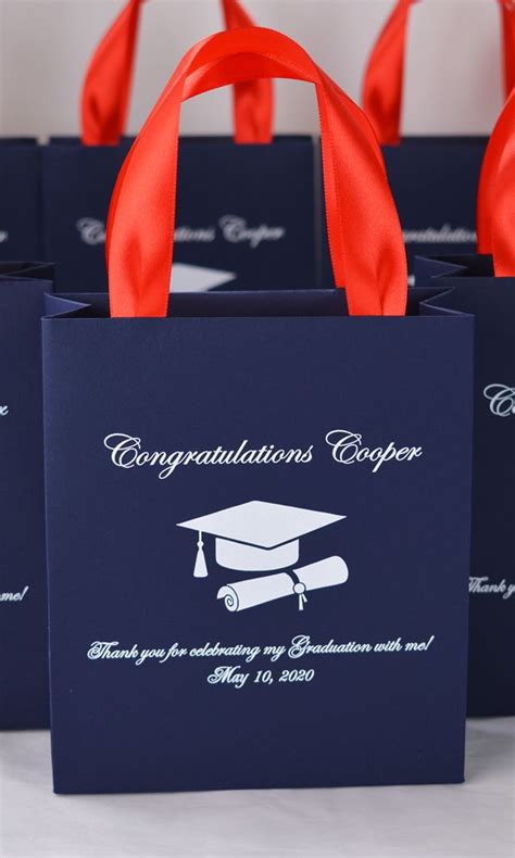 20 Graduation Celebration Bags With Satin Ribbon Handles And Etsy