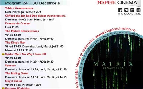 Program Cinema Inspire Alba Mall Ce Filme Vor Rula N Perioada