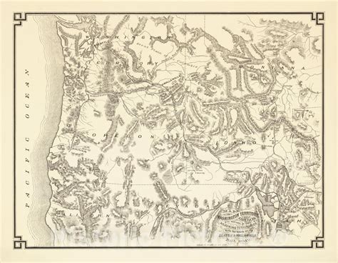 Historic Map : Map of Washington Territory and Oregon with portions of ...