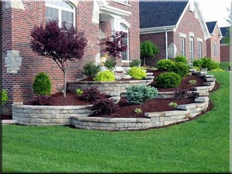 Beautiful Raised Flower Bed Stone Border 03 In 2020 Front Yard