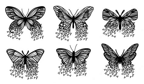 Arte Da Tatuagem Com Desenho De Borboleta E Flor Em Preto E Branco