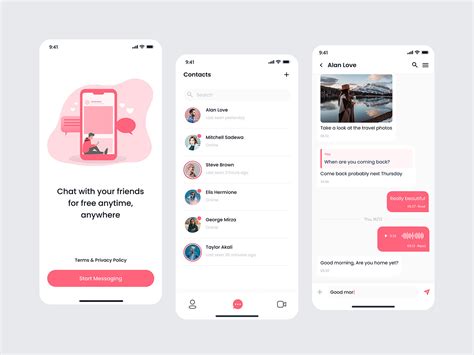 instant chat app  behance