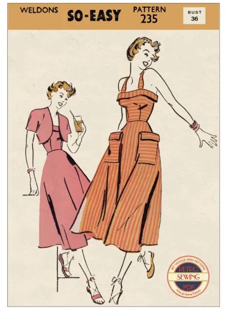 1950s Sun Dress And Bolero Vintage Sewing Pattern Bust 36 £1999