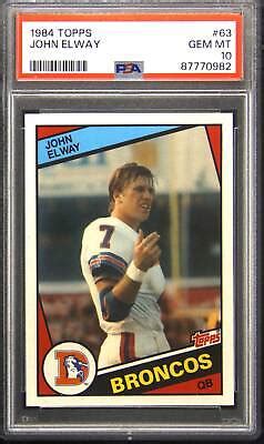 Topps John Elway Rookie Rc Psa Gem Mint Ebay