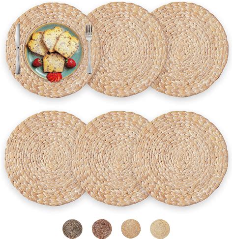 Amazon Decocoon Set Of Wicker Placemats Round Place Mats