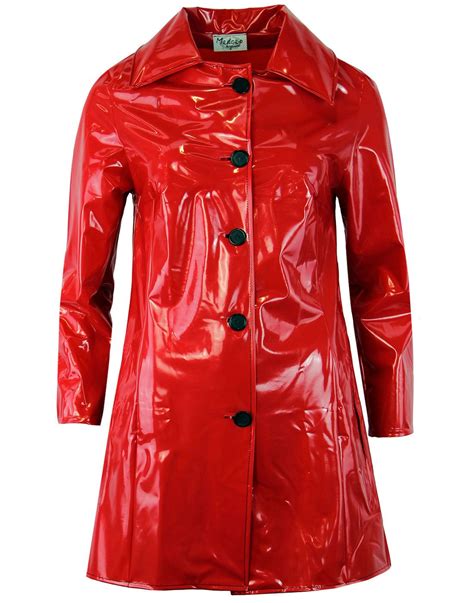 Jackie Madcap England Retro 60s Pvc Raincoat Red Moda In 2019 Pvc