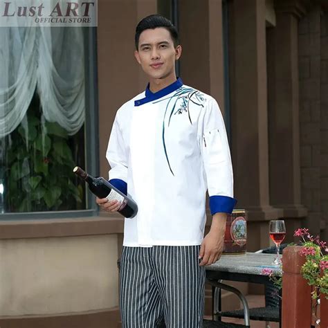 Chef Jacket White Chinese Style Elegant Cook Uniform Hotel Restaurant