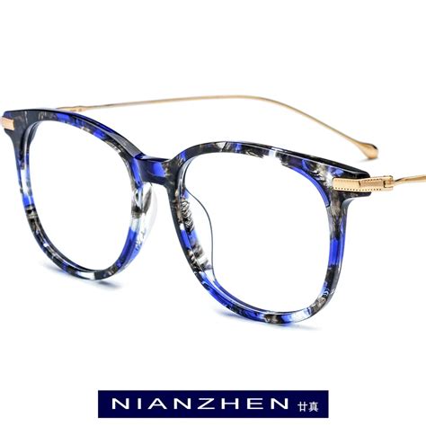 B Titanium Acetate Eyeglasses Frame Men Multicolor Square Optical Eye