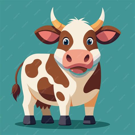 Premium Vector A Cartoon Cow With A Face That Says Cow