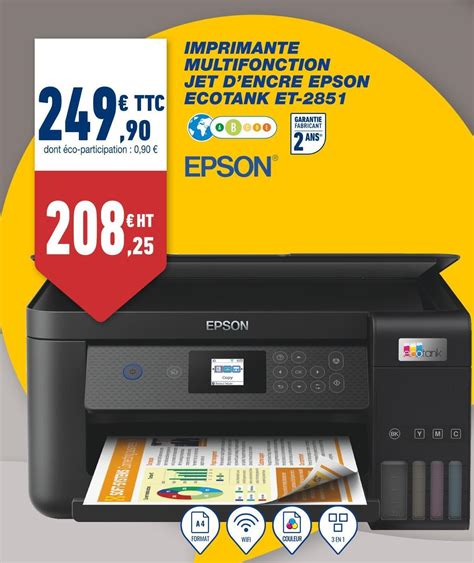 Promo Epson Imprimante Multifonction Jet Dencre Ecotank Et