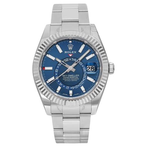 Rolex Sky Dweller Acero 18K Oro Blanco Esfera Azul Reloj Automático