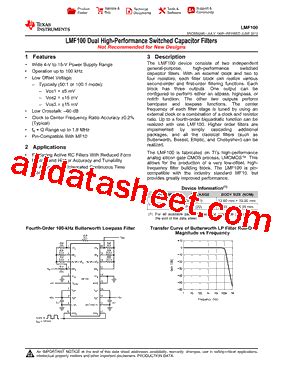 LMF100CIWM NOPB Datasheet PDF Texas Instruments