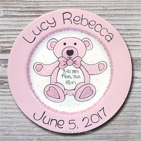 Personalized Birth Plates Personalized Ceramic Baby Plate Etsy