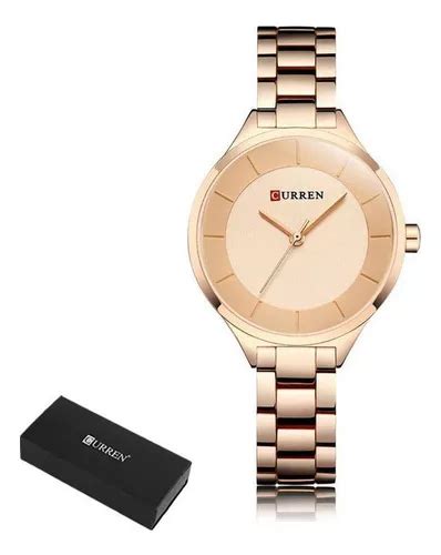 Reloj De Cuarzo Impermeable Para Mujer Curren Fashion Bisel Rose