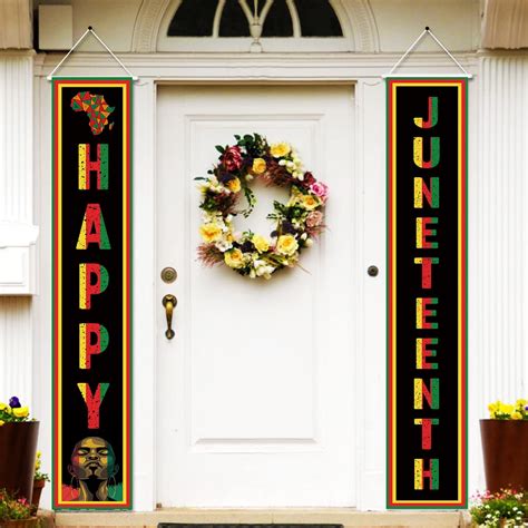 Amazon Happy Juneteenth Porch Sign African American Independence